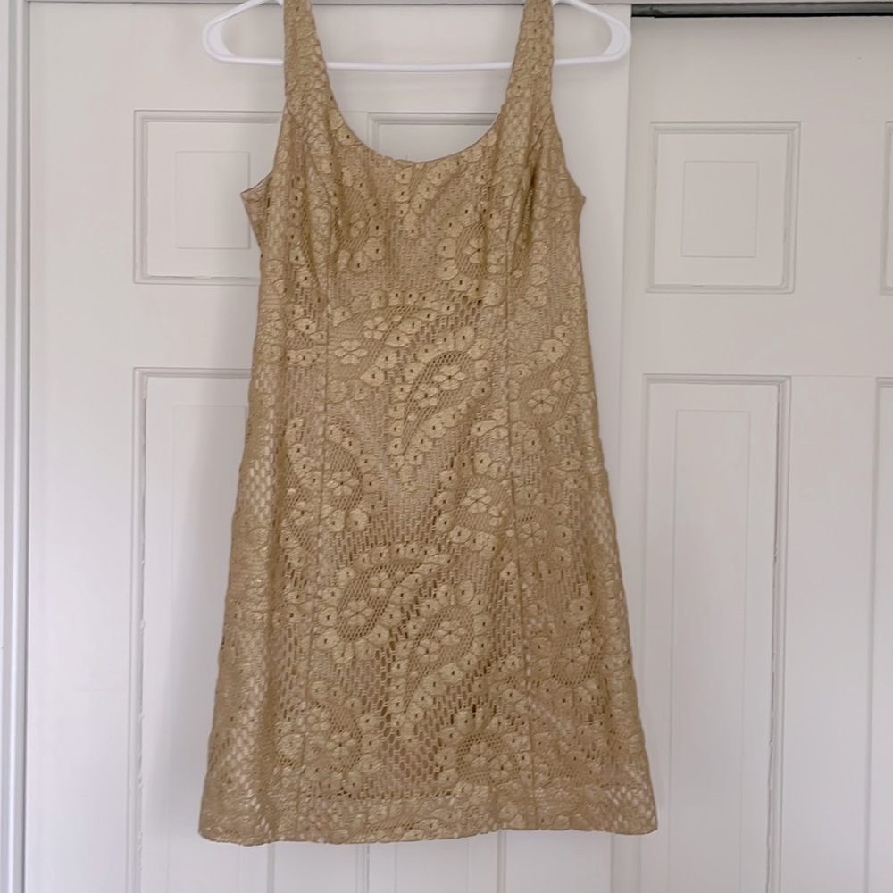 Lilly Pulitzer gold mini dress size 0